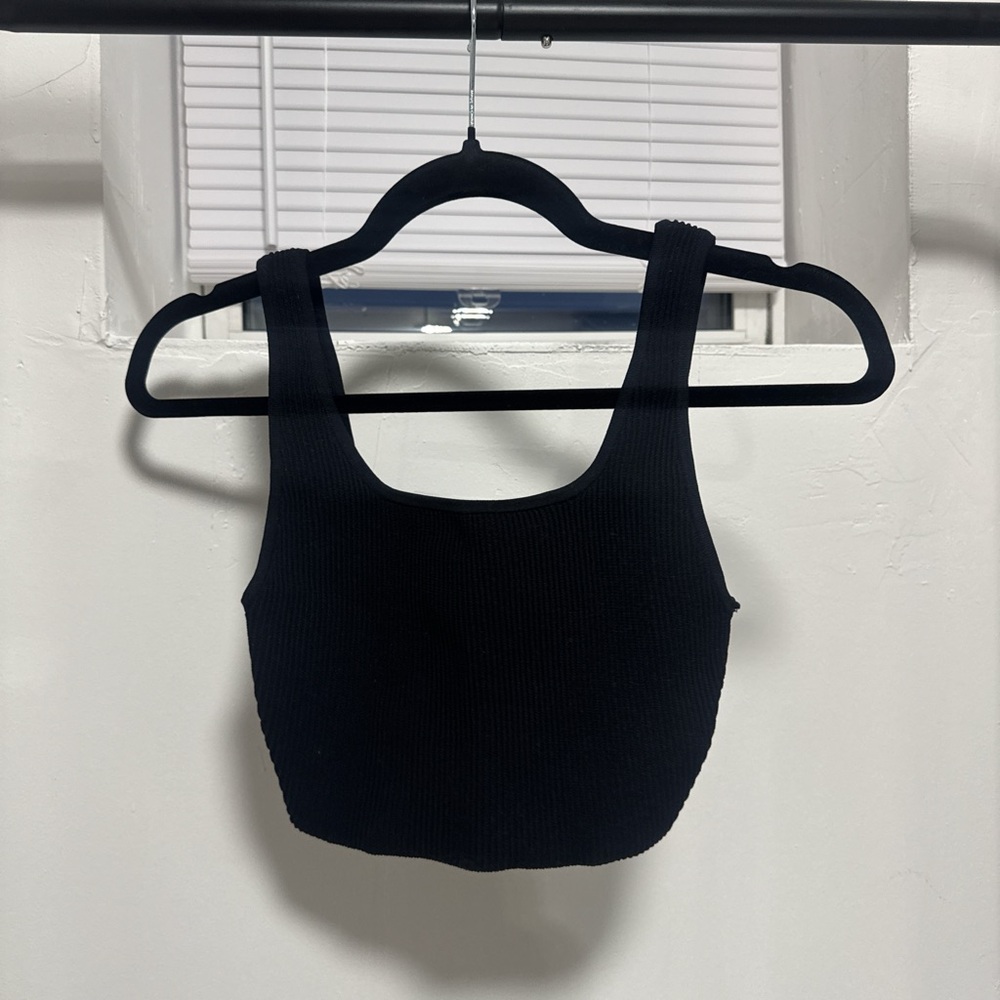 Babaton (Aritzia) Black Ribbed Tank Top